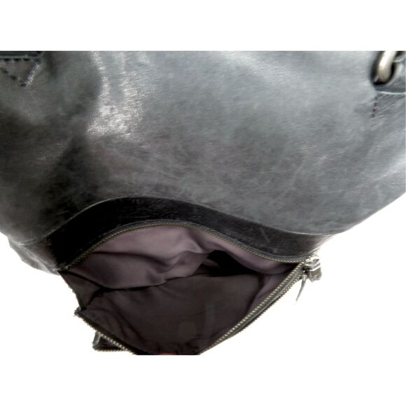 The Sak Venata Leather Convertible Bag Womens Foldover Tote Black - Picture 8 of 10